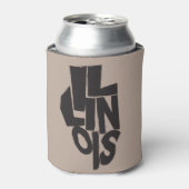 Illinois typografisch ontwerp op kaart overzicht blikjeskoeler (Blikje Voorkant)