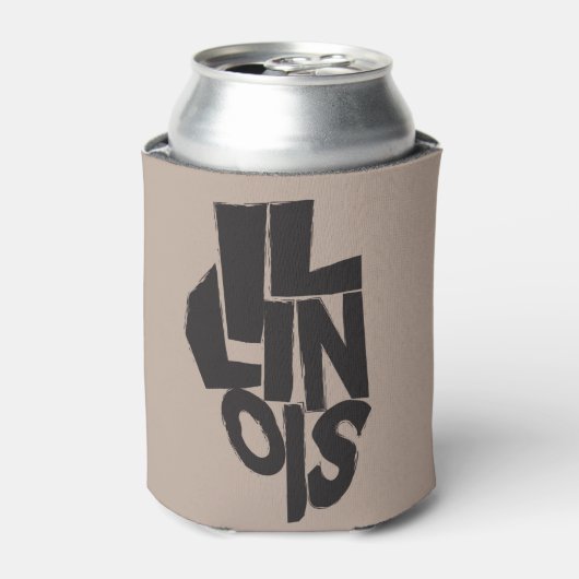 Illinois typografisch ontwerp op kaart overzicht blikjeskoeler (Blikje Voorkant)