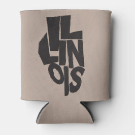 Illinois typografisch ontwerp op kaart overzicht blikjeskoeler