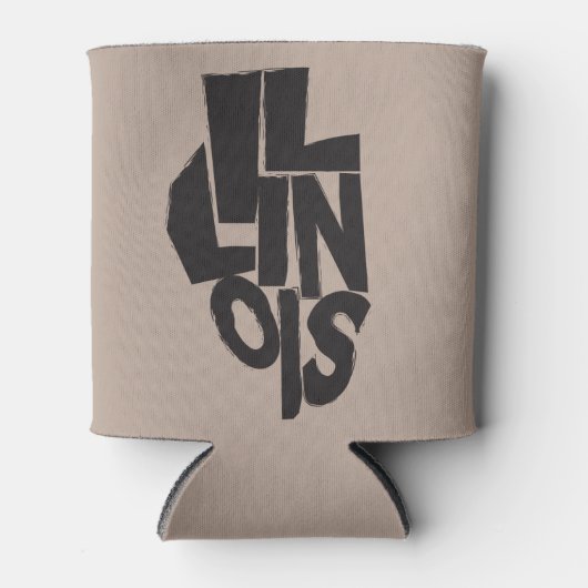 Illinois typografisch ontwerp op kaart overzicht blikjeskoeler (Voorkant)