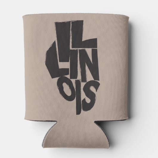 Illinois typografisch ontwerp op kaart overzicht blikjeskoeler (Achterkant)