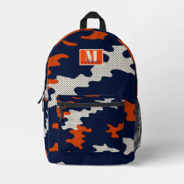 Illinois Urbana Orange Blue Tribal Camo  Bedrukte Rugzak