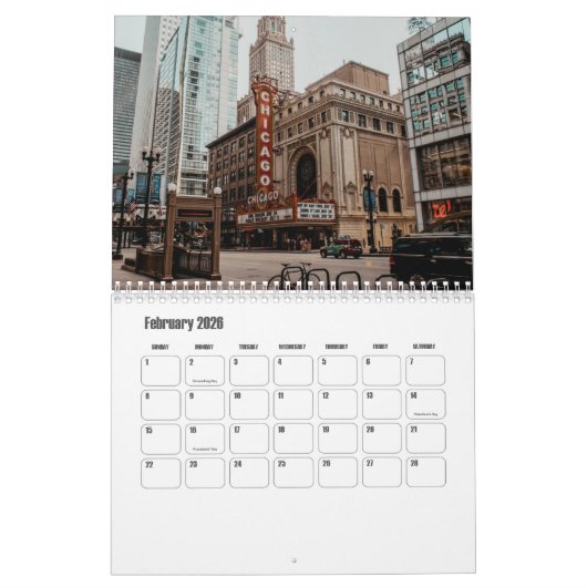 Illinois-USA Kalender (Feb 2026)