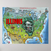 Illinois USA Map Poster (Voorkant)
