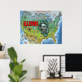 Illinois USA Map Poster (Thuiskantoor)