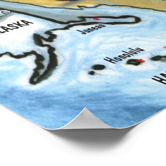 Illinois USA Map Poster (Hoek)