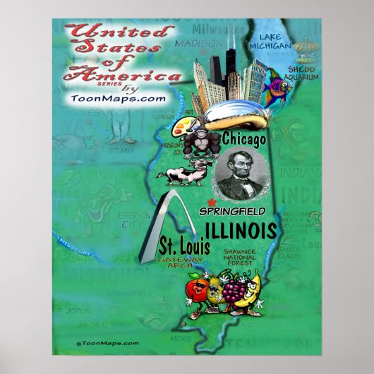 Illinois USA Poster (Voorkant)