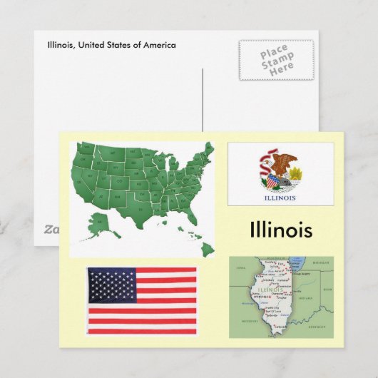Illinois, Verenigde Staten Briefkaart (Voorkant / Achterkant)