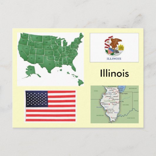 Illinois, Verenigde Staten Briefkaart (Voorkant)