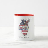 Illinois Verenigde Staten Eagle Retro Kaart  Veren Mok (Midden)