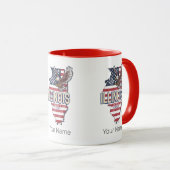 Illinois Verenigde Staten Eagle Retro Kaart  Veren Mok (Voorkant rechts)