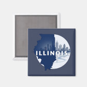 Illinois Verenigde Staten Magneet (Voorkant / Achterkant)