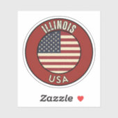 Illinois Verenigde Staten van Amerika  Sticker (Vel)