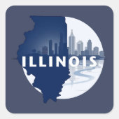 Illinois Verenigde Staten Vierkante Sticker (Voorkant)