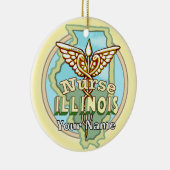 Illinois Verpleegster Caduceus Keramisch Ornament (Rechts)