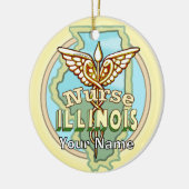 Illinois Verpleegster Caduceus Keramisch Ornament (Links)