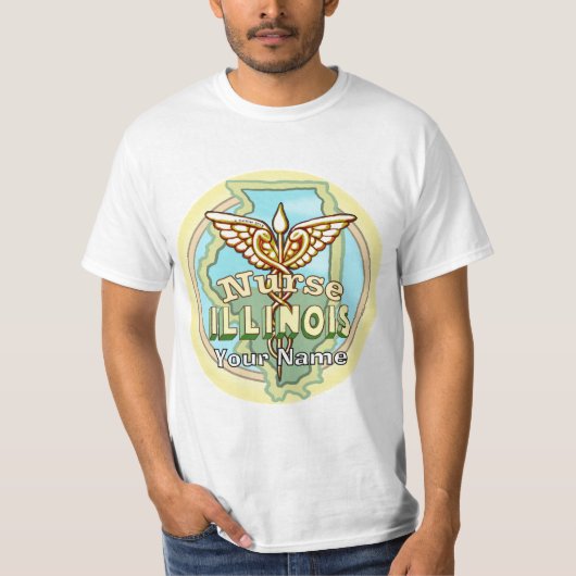 Illinois Verpleegster Caduceus T-Shirt (Voorkant)