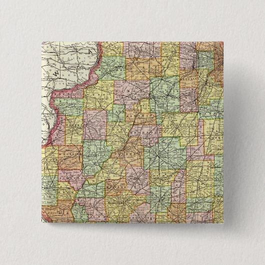Illinois Vierkante Button 5,1 Cm (Voorkant)