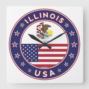 Illinois Vierkante Klok