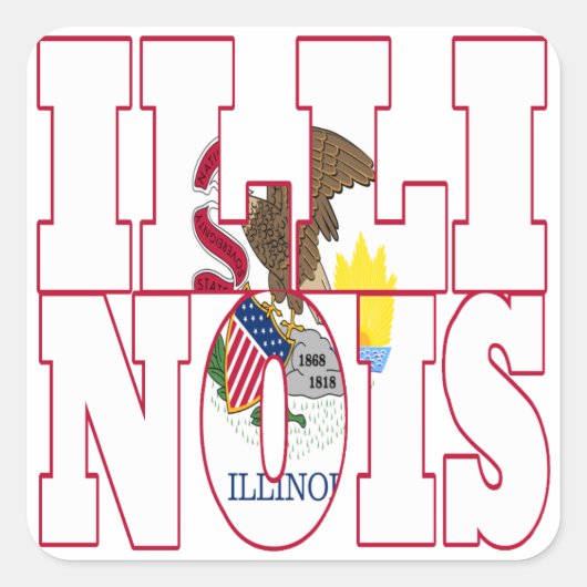 Illinois Vierkante Sticker (Voorkant)