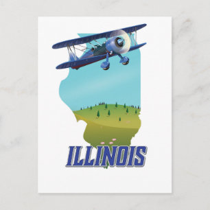 Illinois vintage kaart reisposter