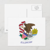 Illinois Vlag Ansichtkaart Briefkaart (Voorkant / Achterkant)