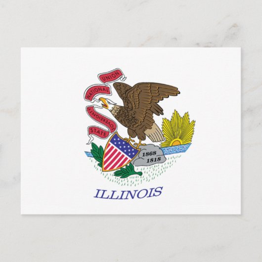 Illinois Vlag Ansichtkaart Briefkaart (Voorkant)