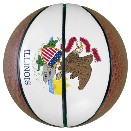 Illinois vlag basketbal (Verticaal)