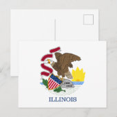 Illinois vlag briefkaart (Voorkant / Achterkant)
