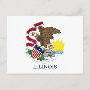 Illinois vlag briefkaart