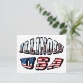 Illinois Vlag en Staat Foto Tekst Briefkaart (Staand voorkant)