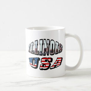 Illinois Vlag en Staat Foto Tekst Koffiemok