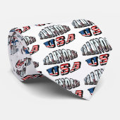 Illinois Vlag en Staat Foto Tekst Stropdas (Opgerold)