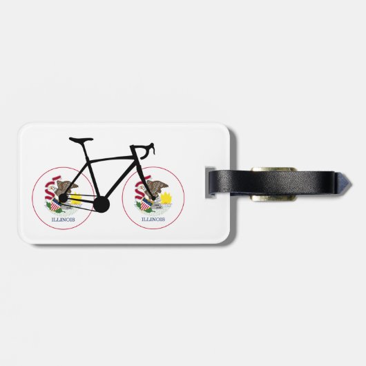 Illinois Vlag Fietsen Bagagelabel (Achterkant horizontaal)
