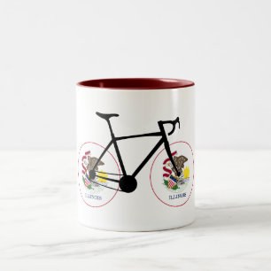 Illinois Vlag Fietsen Tweekleurige Koffiemok