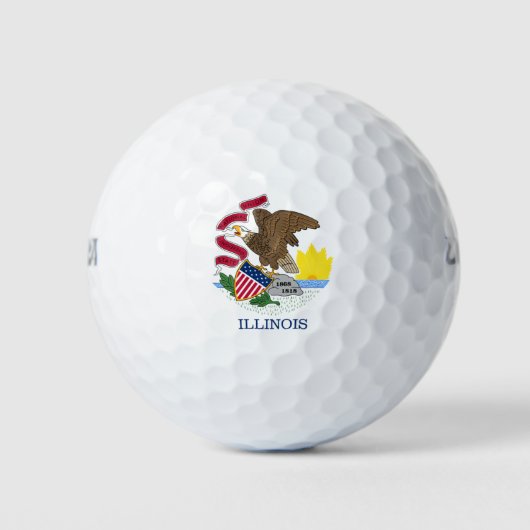 ILLINOIS-VLAG GOLFBALLEN (Voorkant)
