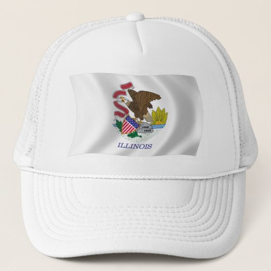 Illinois Vlag Hoed Trucker Pet (Voorkant)