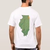Illinois Vlag Kaart Stad T-shirt (Achterkant)