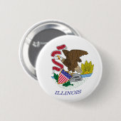 Illinois Vlag Knop Ronde Button 5,7 Cm (Voorkant /achterkant)