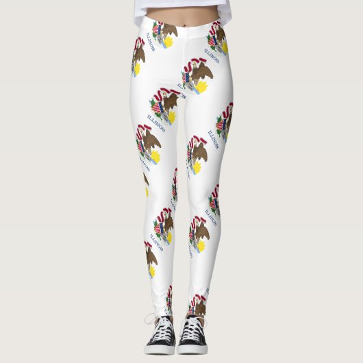 Illinois vlag leggings (Voorkant)