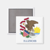 Illinois vlag magneet (Voorkant / Achterkant)