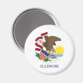 Illinois vlag magneet (Voorkant / Achterkant)