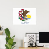 Illinois vlag poster (Thuiskantoor)