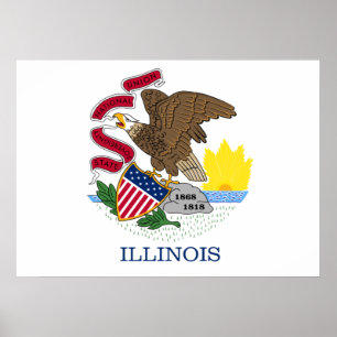 Illinois vlag poster