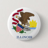 Illinois vlag ronde button 5,7 cm (Voorkant)