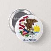 Illinois vlag ronde button 5,7 cm (Voorkant /achterkant)