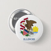 Illinois vlag ronde button 5,7 cm (Voorkant /achterkant)