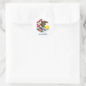 Illinois vlag ronde sticker (Tas)