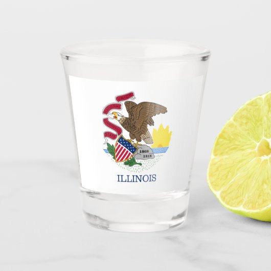 Illinois vlag shot glas (Voorkant)