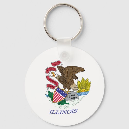 Illinois Vlag Sleutelhanger (Voorkant)
